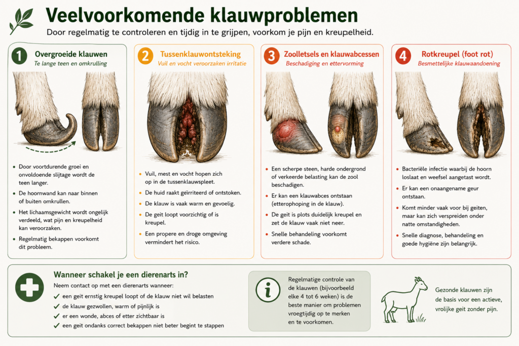Veelvoorkomende klauwproblemen bij geiten